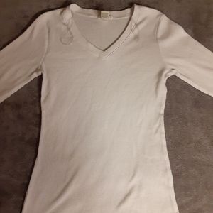 Bozzolo Ribbed Small White Longsleeve Shirt